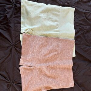 SHEIN tan and mint green athletics shorts